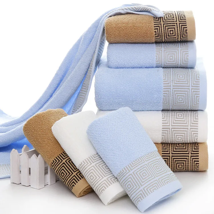 Bamboo Towel Adult 32-shaped Jacquard Bath 70 * 140 Europe And The United States Wind Back To Character Plain Color Water