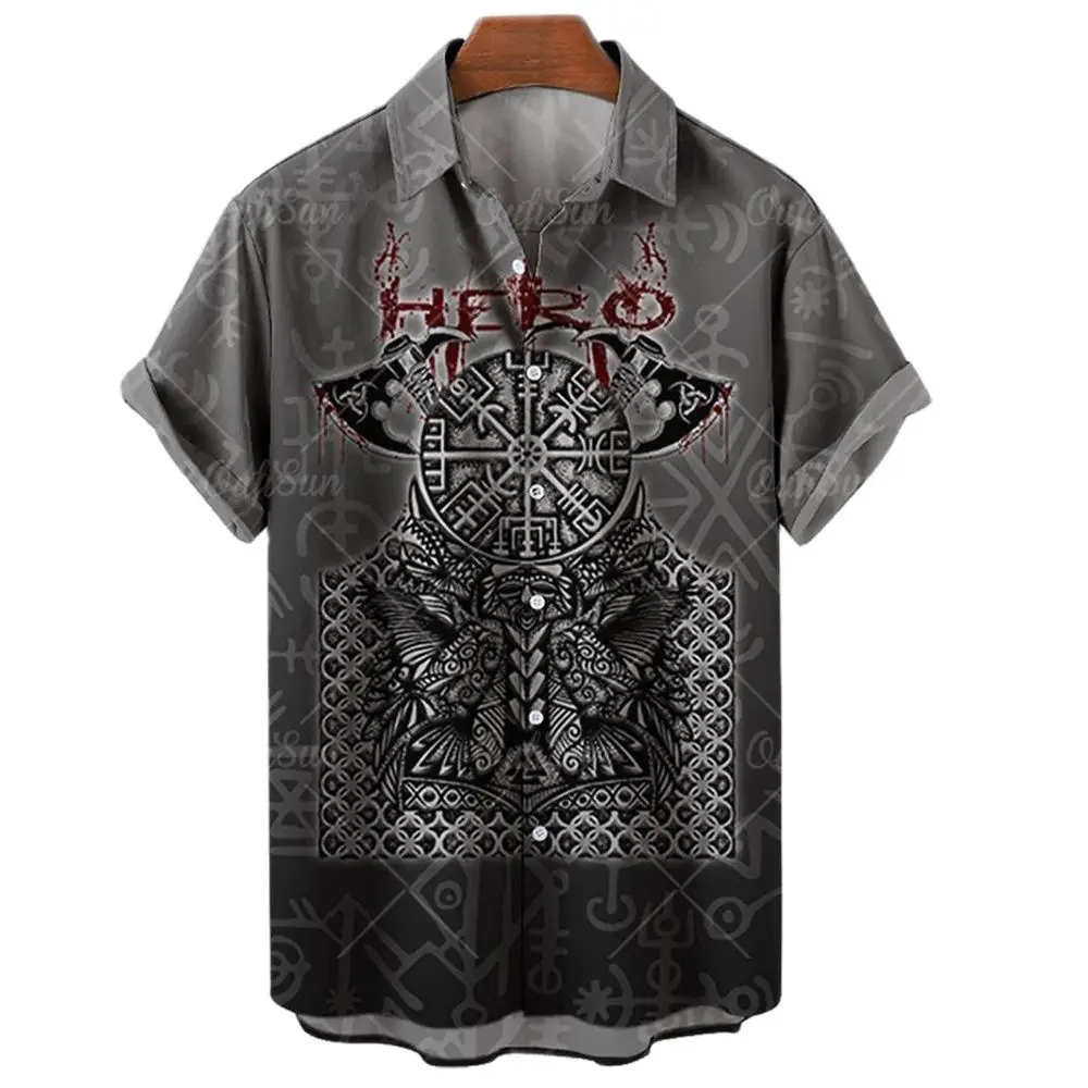 

Мужская гавайская рубашка с объемным принтом, свободного покроя