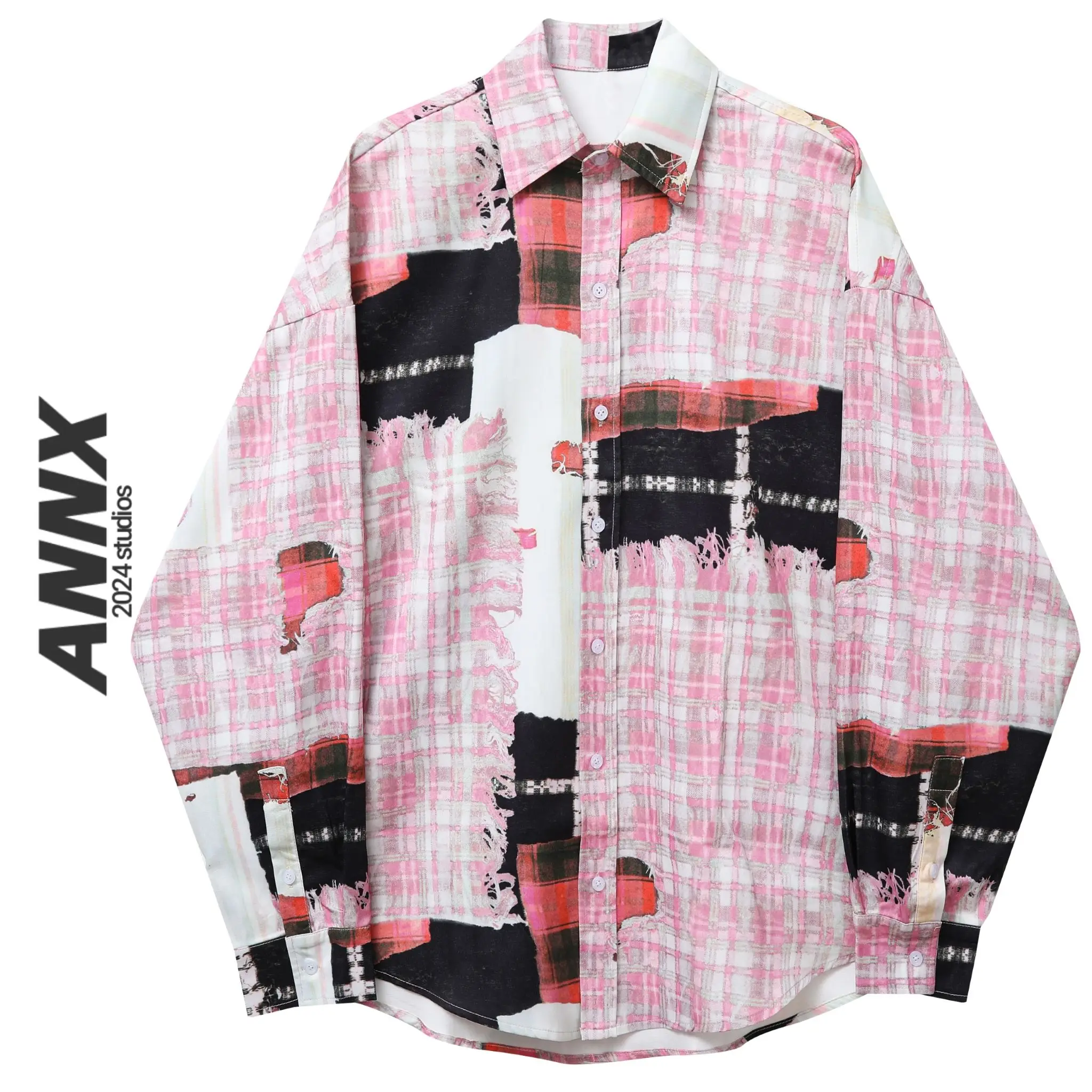 Annx2024 Эстетический художественный смысл в клетку стиле ретро с цветочным узором