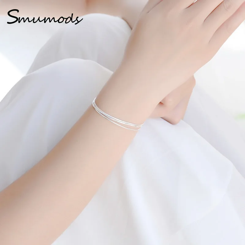 

Ladies Bracelet Sterling Silver 925 Jewelry Hot Sale Fashion Simple Layer Bracelet Ladies Fashion 925 Sterling Silver