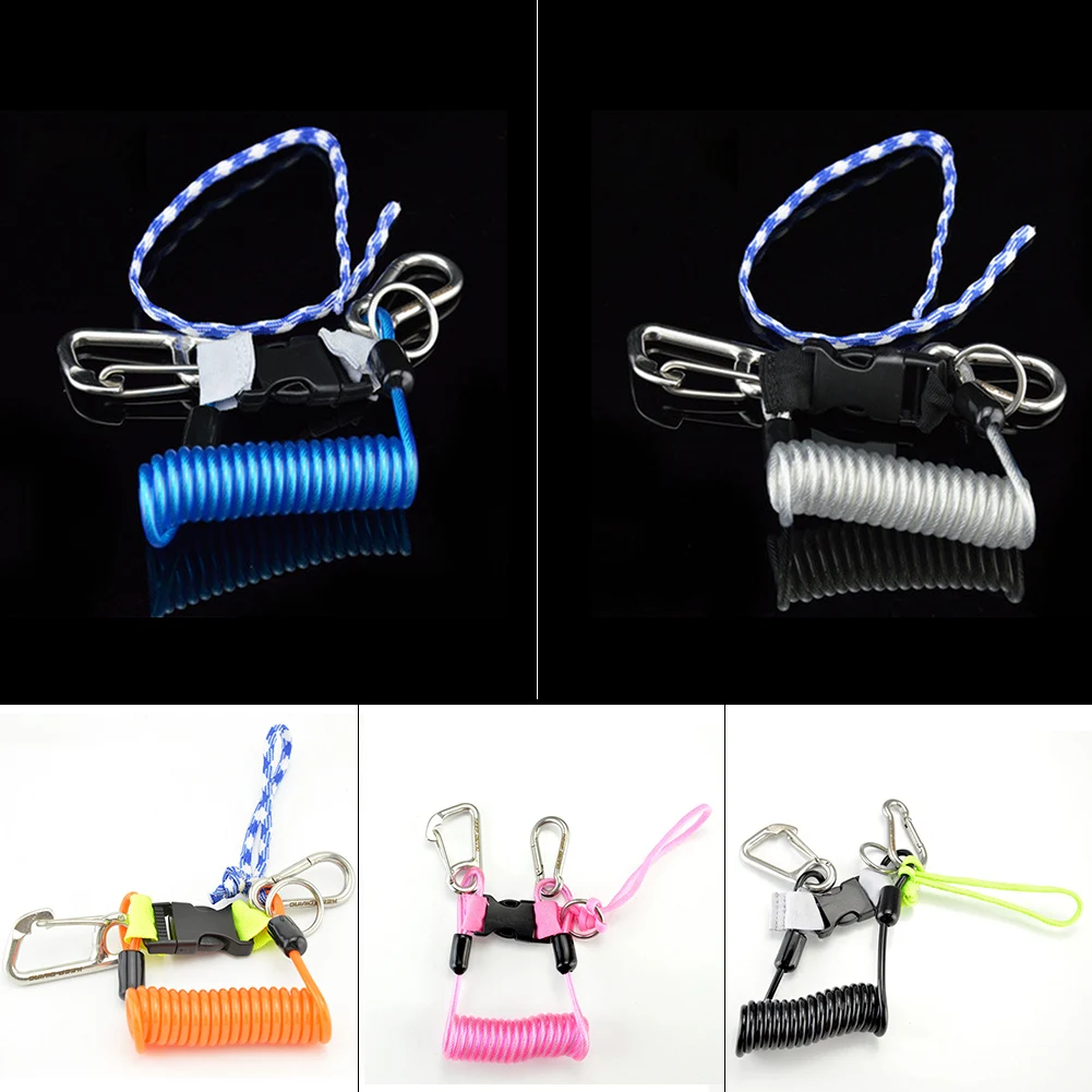 

Scuba Diving Anti-Lost Spiral Spring Lanyard Tool And One Quick-Release Buckle Spring Rope Telescopic Rope Diving Camera Lanyard