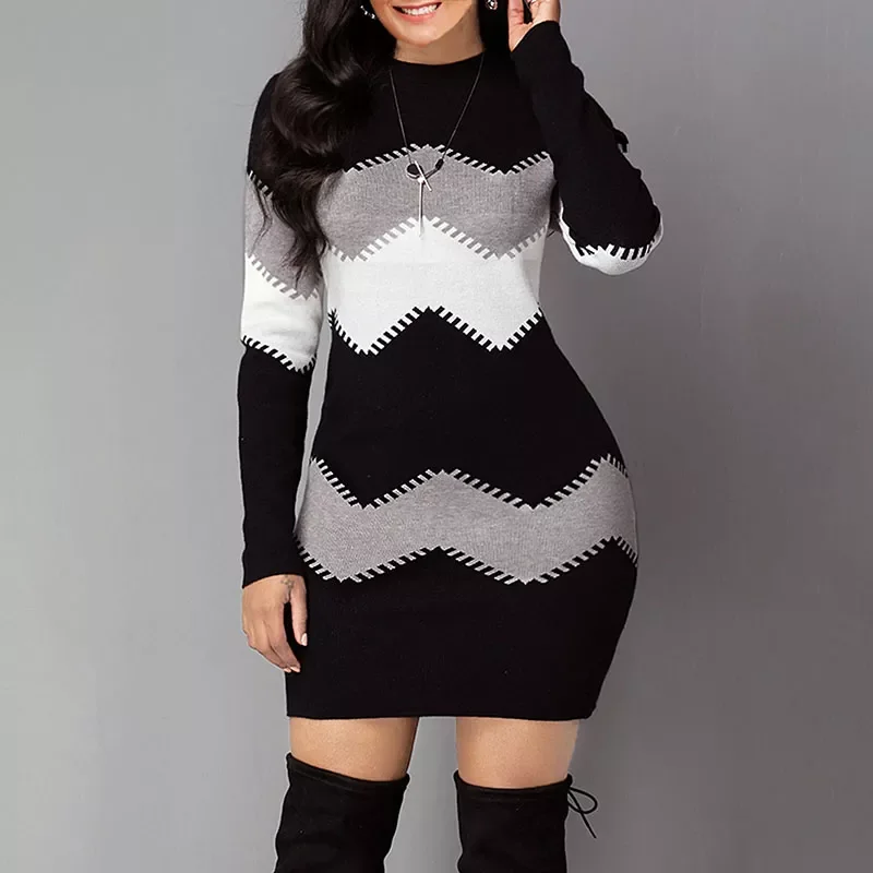 

2022New New Fashion Knitted Multi-color Top Spring Autumn wave striped Casual Long-sleeved thin Sweater Slim-fit Christmas Sweat