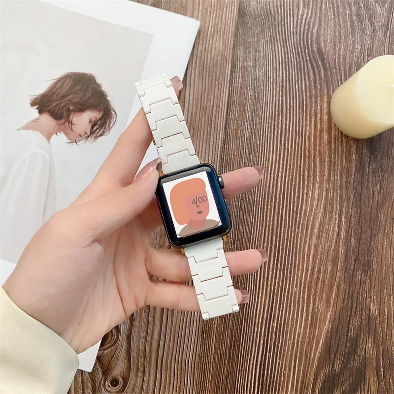 

Carbon Fiber Strap For Apple Watch Band 44mm 40mm 38mm 42mm correa watchband women bracelet iWatch series 7 6 5 3 SE 45mm 41mm
