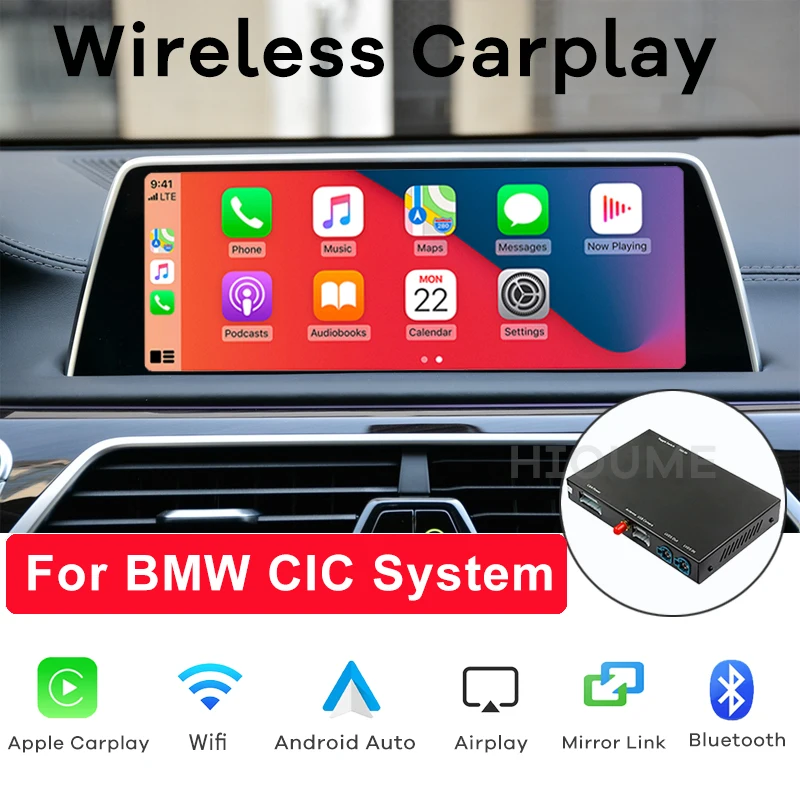 

Wireless Apple Carplay Android Auto Interface Decoder Mirror Link For BMW E60 E70 E71 E84 F10 F11 F25 F26 F30 CIC System