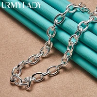 urmylady 925 round ot chain 18 inch charm necklace man women wedding party sterling silver fashion jewelry