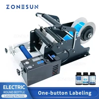 zonesun zs tb50sm electric semi automatic round bottle labeling machine cosmetic bottle sticker label applicator 220v 110v