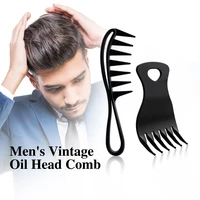 professional men retro oil head comb detangling curly hair comb barber hairdressing wide tooth comb hair styling oil head comb