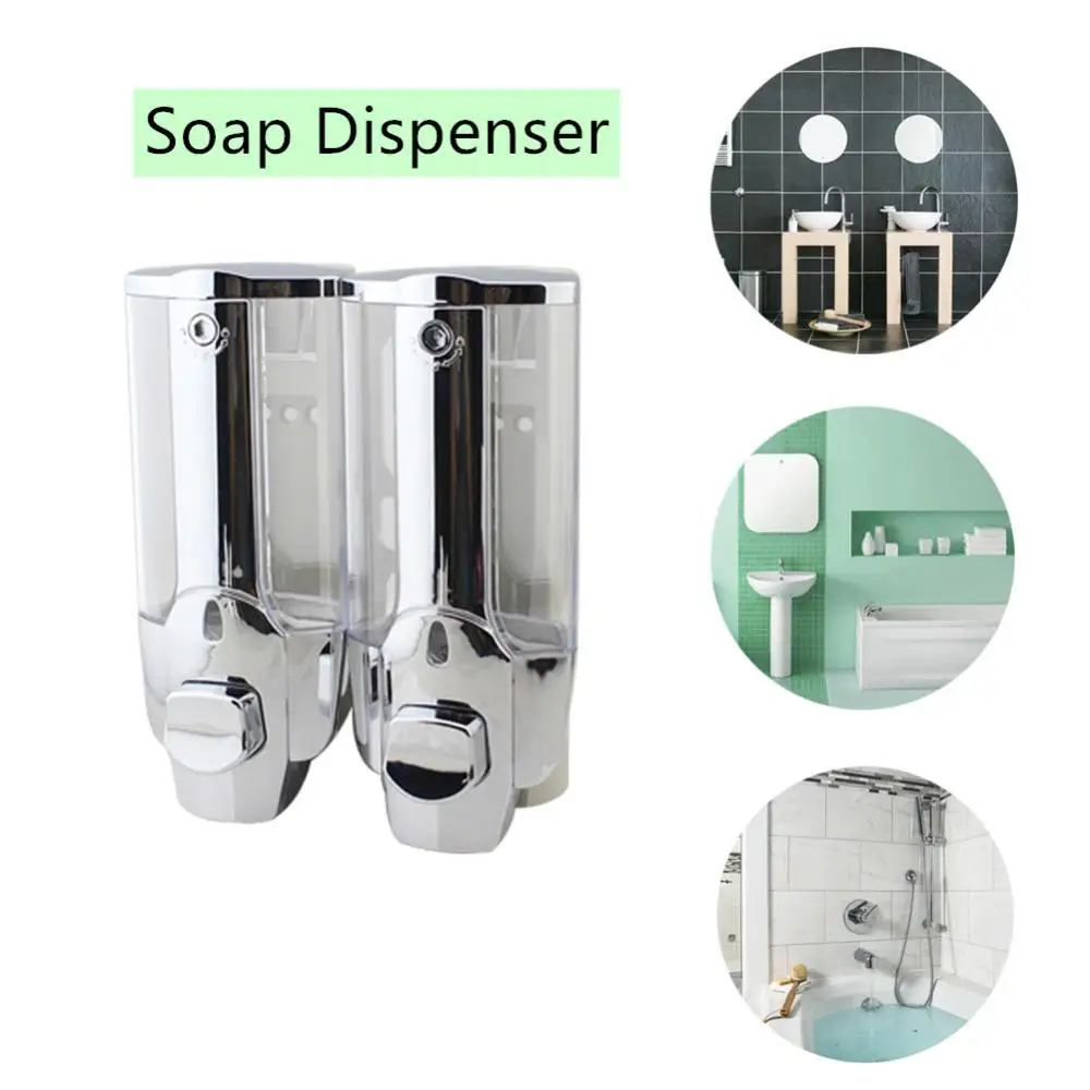 

1/2Pcs 350ml Household Wall Mounted Bathroom Soap Dispenser Shower Gel Liquid Pump Hand Wash Kitchen Bathroom Soap Dispensers