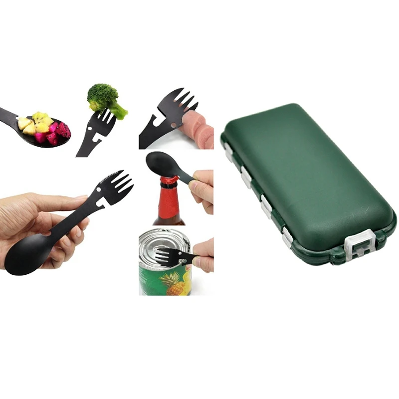 

Multifunctional Camping Equipment Cookware Spoon with Compartments Mini Fishing Tackle Box