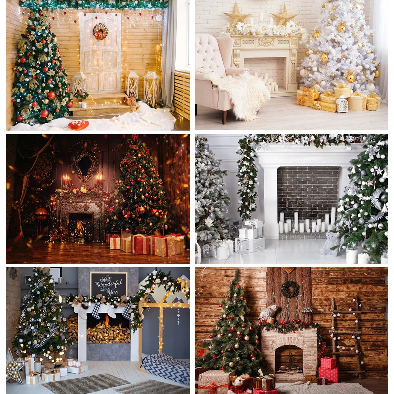 

Less Wrinkles Christmas Day Indoor Photography Background Christmas Tree Children Backdrops For Photo Studio Props 712 CHM-124