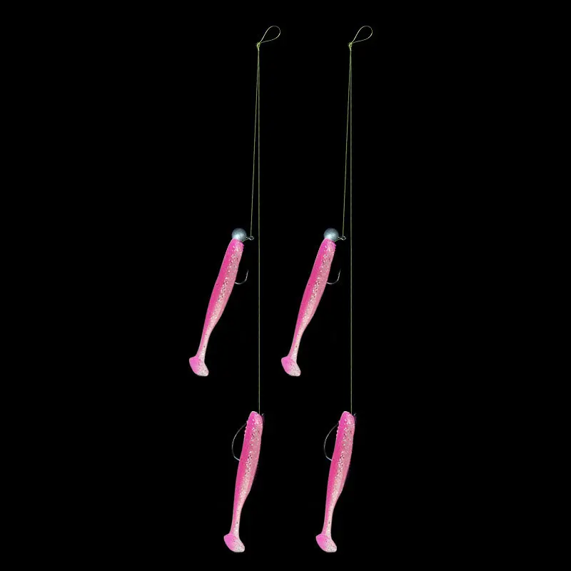 

AS 2 Set Cluster Soft Lure Jig Head T Tail Wobbler Fishing Bait Pesca Metal Fish Sea Bass Leurre Tackle Swim Cast Bait