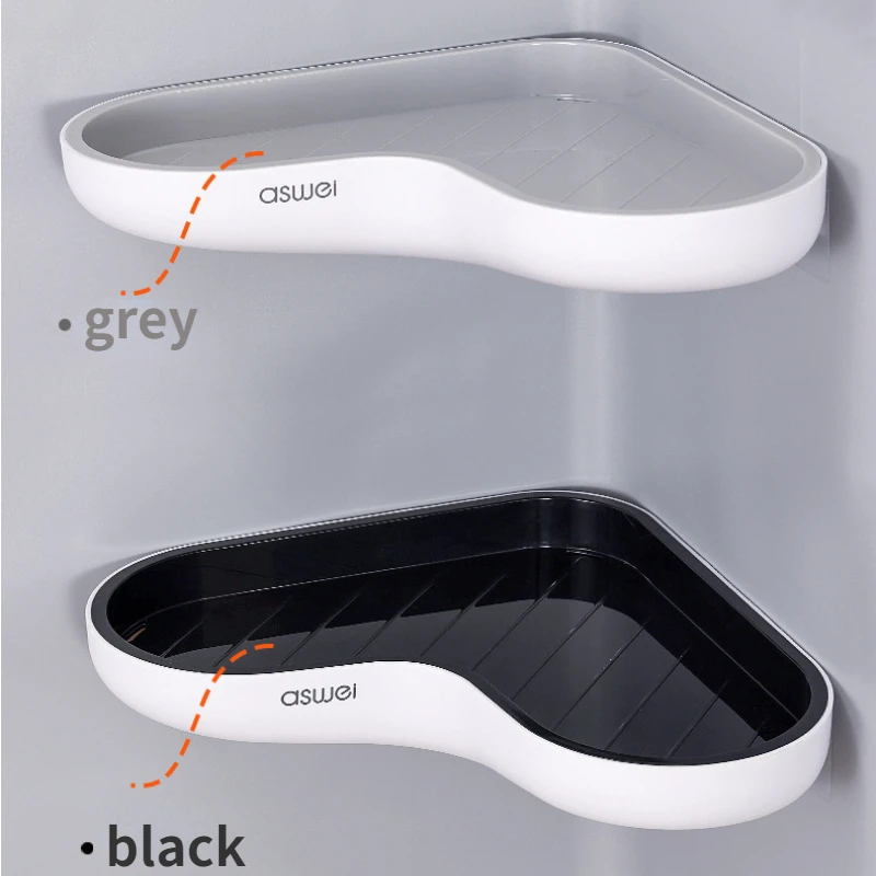 Настенный стеллаж для ванной комнаты без отверстий треугольная стеллажная полка