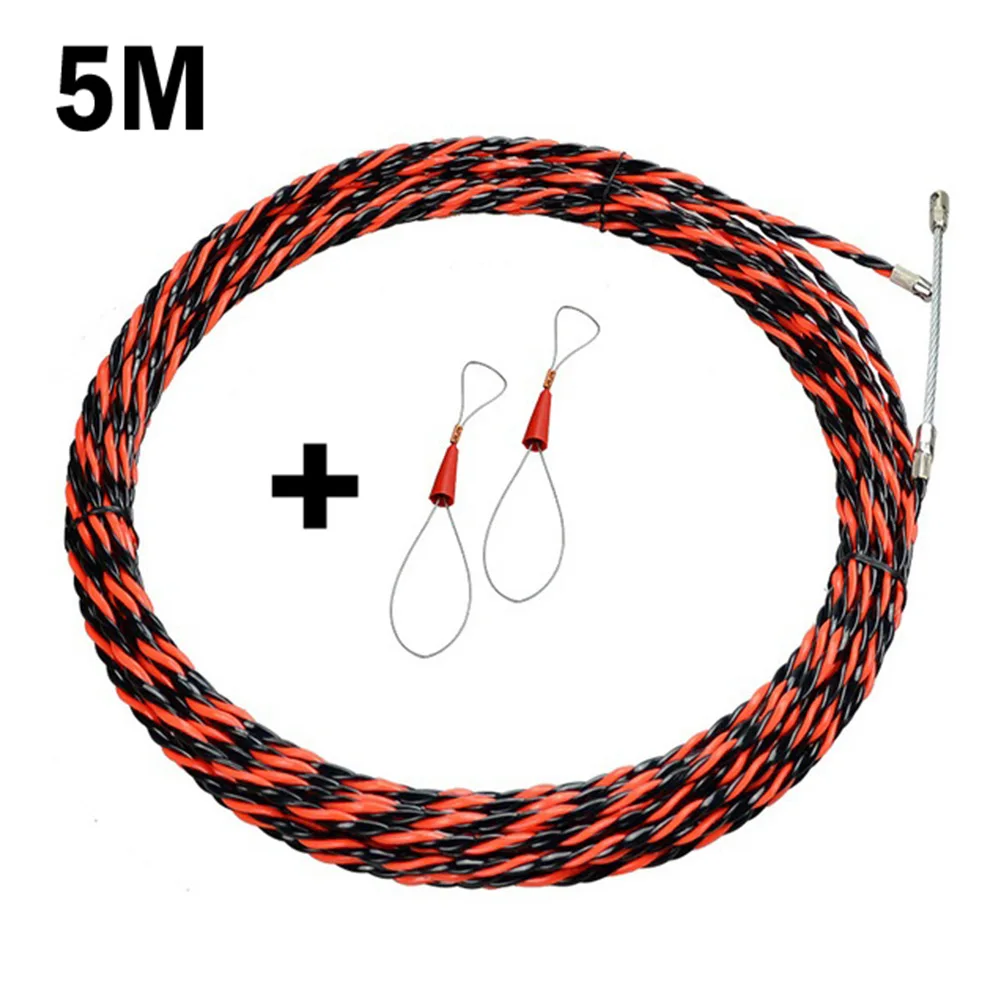 

1pcs 5/15/30m Fiberglass Electrician Cable Wire Threader Device Tape Conduit Duct Push Puller Wheel Pushing Wiring Installation