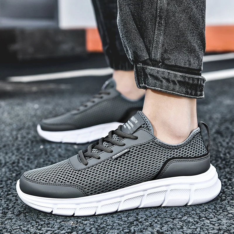 

Summer Men's Sneakers Breathable Light Unisex Running Shoes Lace-Up Jogging Shoes Man Sneaker Gym Workout Shoes Male2021