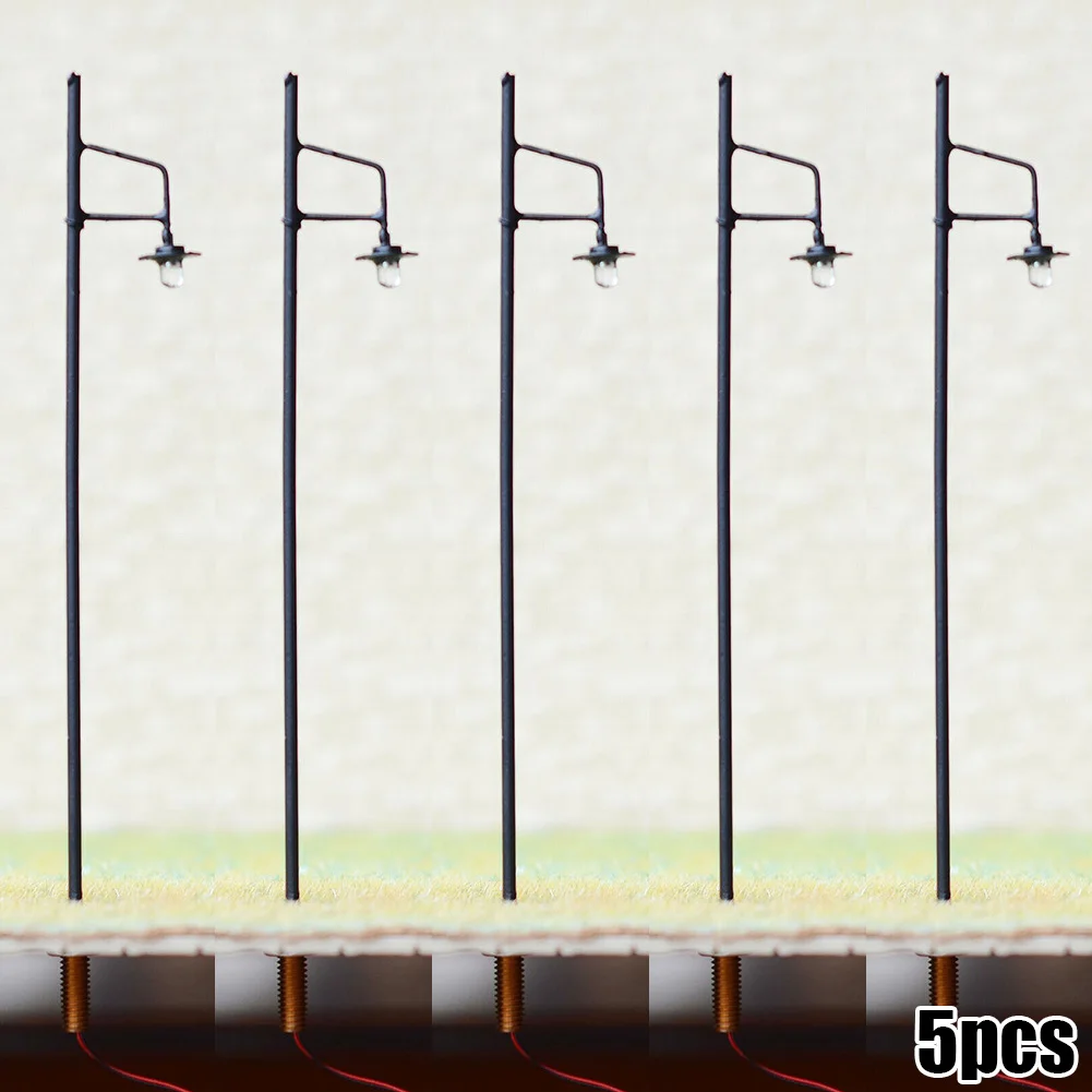 

5 светильник s HO светильник Model OO/HO, столб для безопасного двора, 12 см, 3 в, 5 светодиодов, металлическая шкала, железнодорожная станция