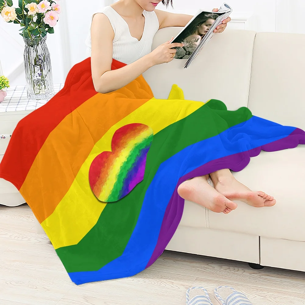 

TOADDMOS Lgbt Pride Love Limited Soft Thin Fleece Blanket Comfort Warm Sofa Nap Throw Blanket Home Bedding Bed Sheet Manta