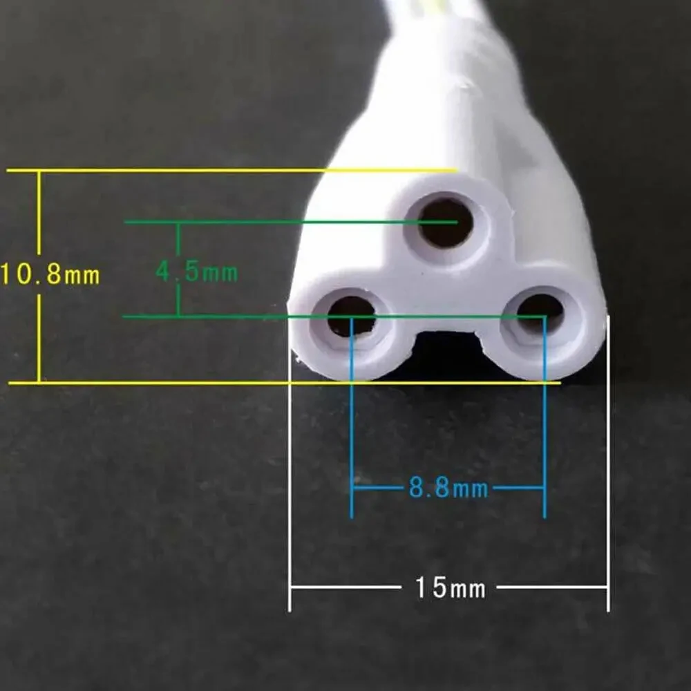 3Pin 30-200 см T8 / T5 Кабельный соединитель гибкий двухсторонний для детской встроенной