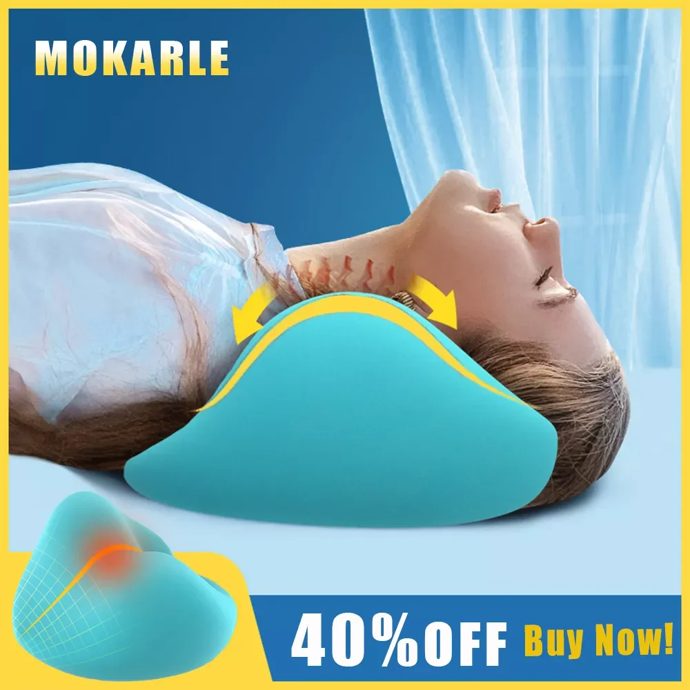 Heated Cervical Spine Massage Pillow Neck Back Stretcher Cervical Chiropractic Tractor Correct Cervical Spine Relieve Stiff Neck