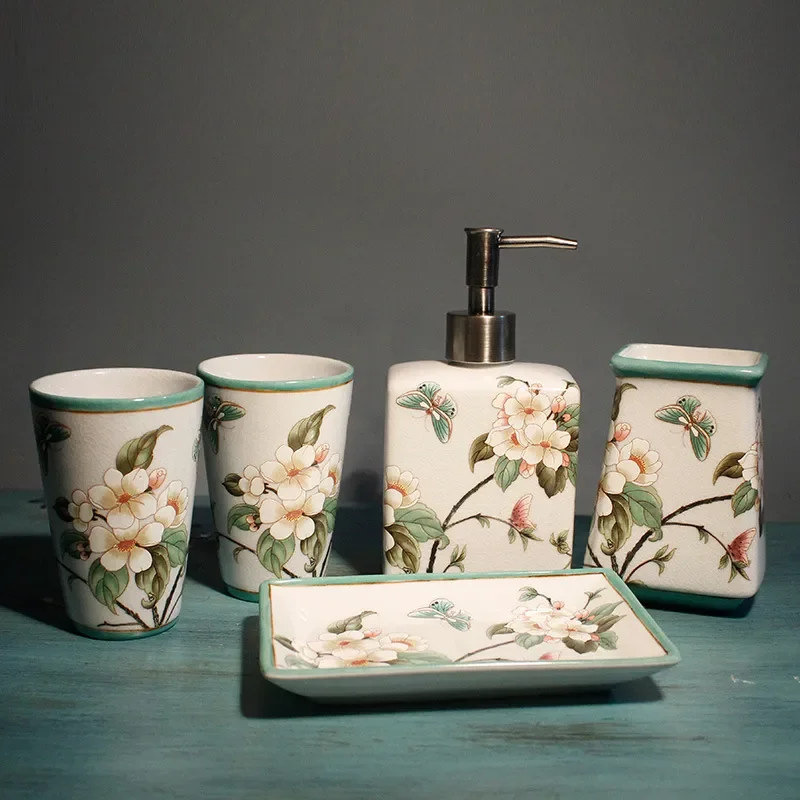

Nordic Bathroom Toiletries Bathroom Set Toilet Brush Mouthwash Cup Dental Clay Tray Set