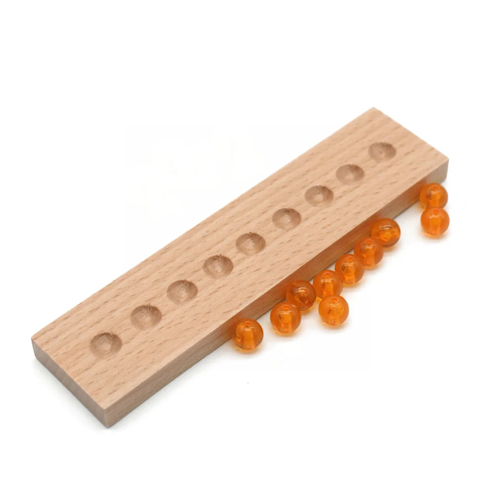 

Montessori Math Bead Toys 10 Pcs Golden Beads Bars Colorful Beads Bars 1-10 With Wooden Board Counting Toy For 3 Years D65Y