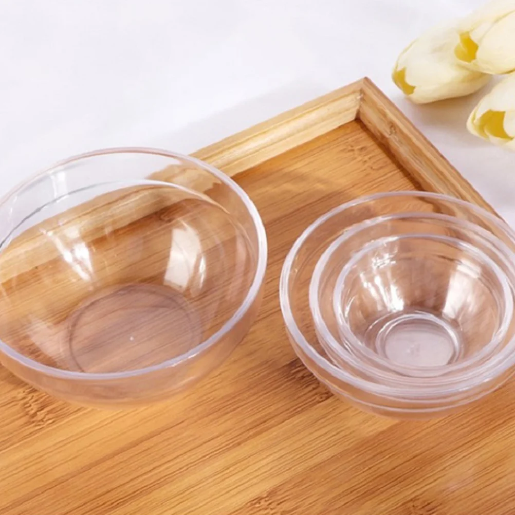 

Bowl Acrylic Bowls Round Serving Clear Oil Medium Supplies Dyeing Hair Snack Massaging Smallbeauty Transparent Nailscontainer
