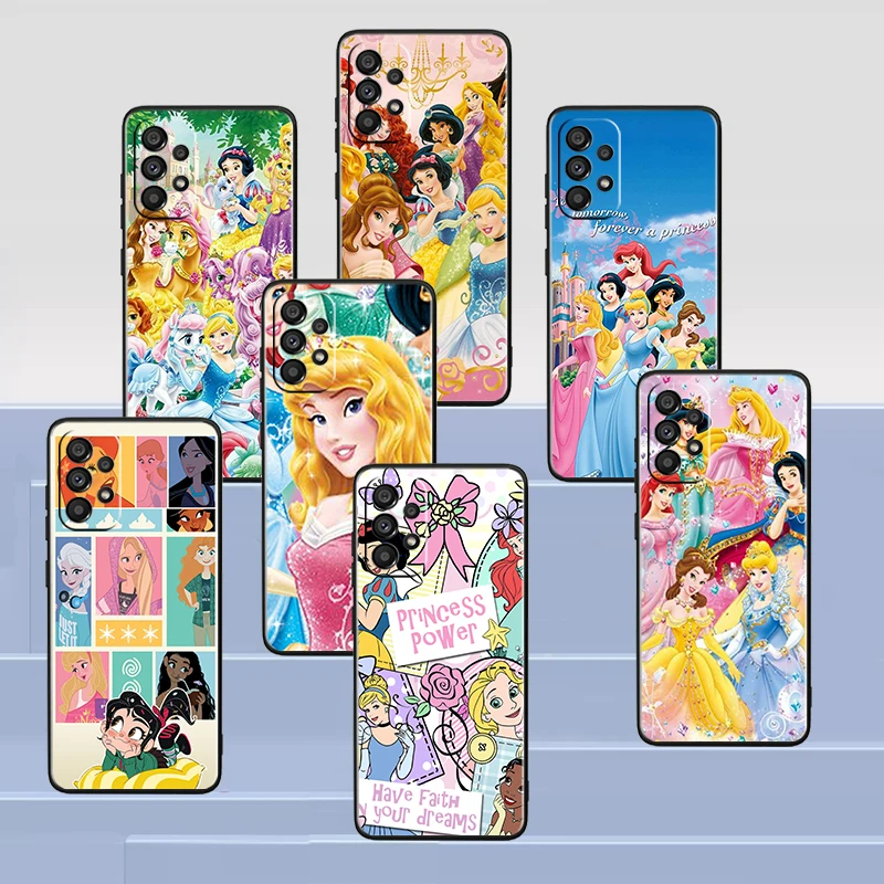 

cute princess For Samsung A53 A52 A54 A13 A12 A32 A71 A33 A73 A72 A51 A21S A04 A03 5G Black Phone Case Cover