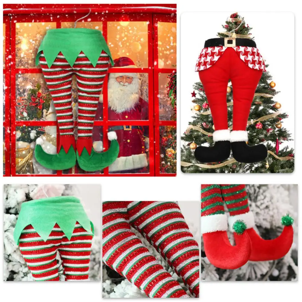 

Santa Claus Elf Leg Pendant Plush Feet And Shoes Christmas Party Decoration Christmas Tree Pendant Christmas Daily Necessities