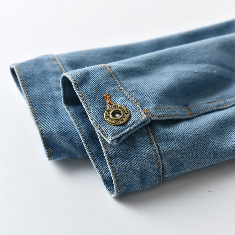 Весенне-осенняя детская куртка джинсовые пальто для мальчиков и девочек джинсы с