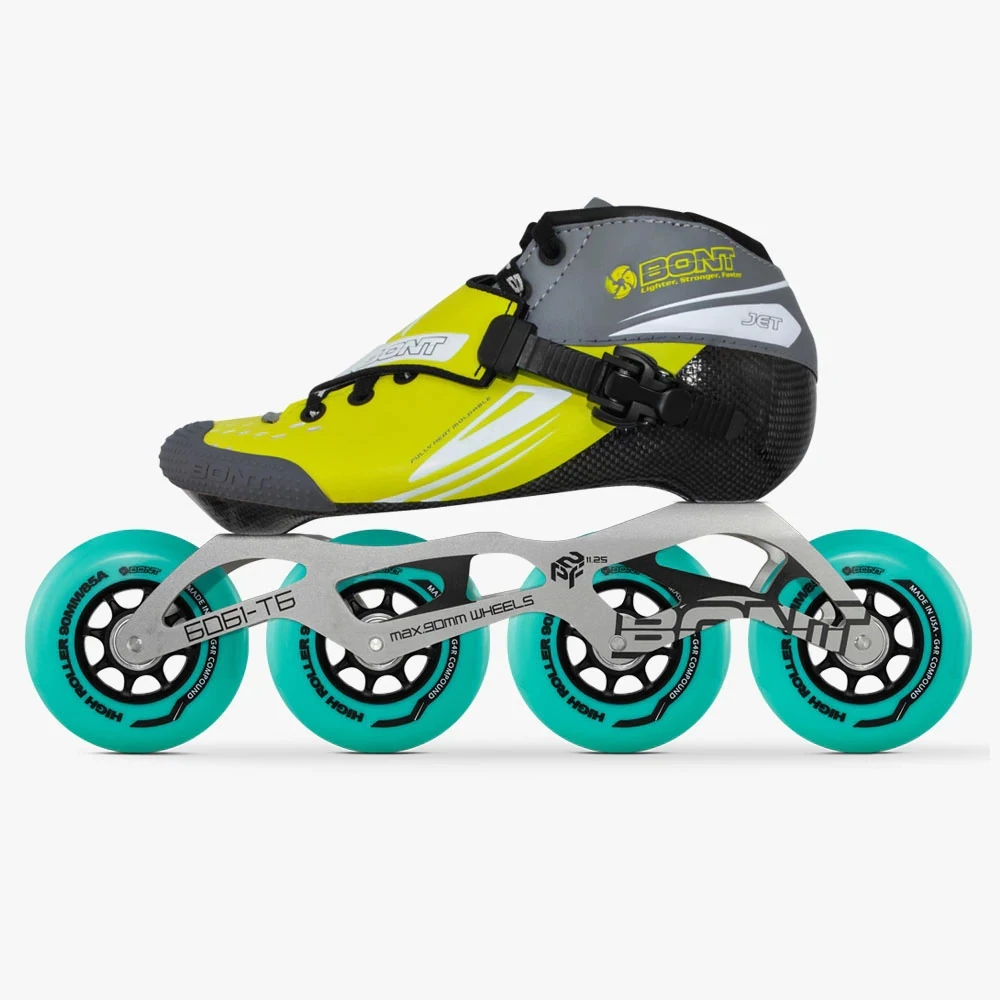 1 Pair Original Bont Jet 2PT Speed Inline Skates Heatmoldable CarbonFiber Boot 4*90/100/110mm Highroller Wheel Skating Patine