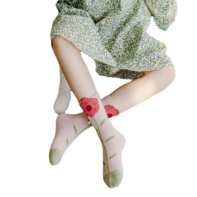 5 pairs autumn winter spring children's cotton socks student socks floor anti-skid socks boys and girls multi-color sock