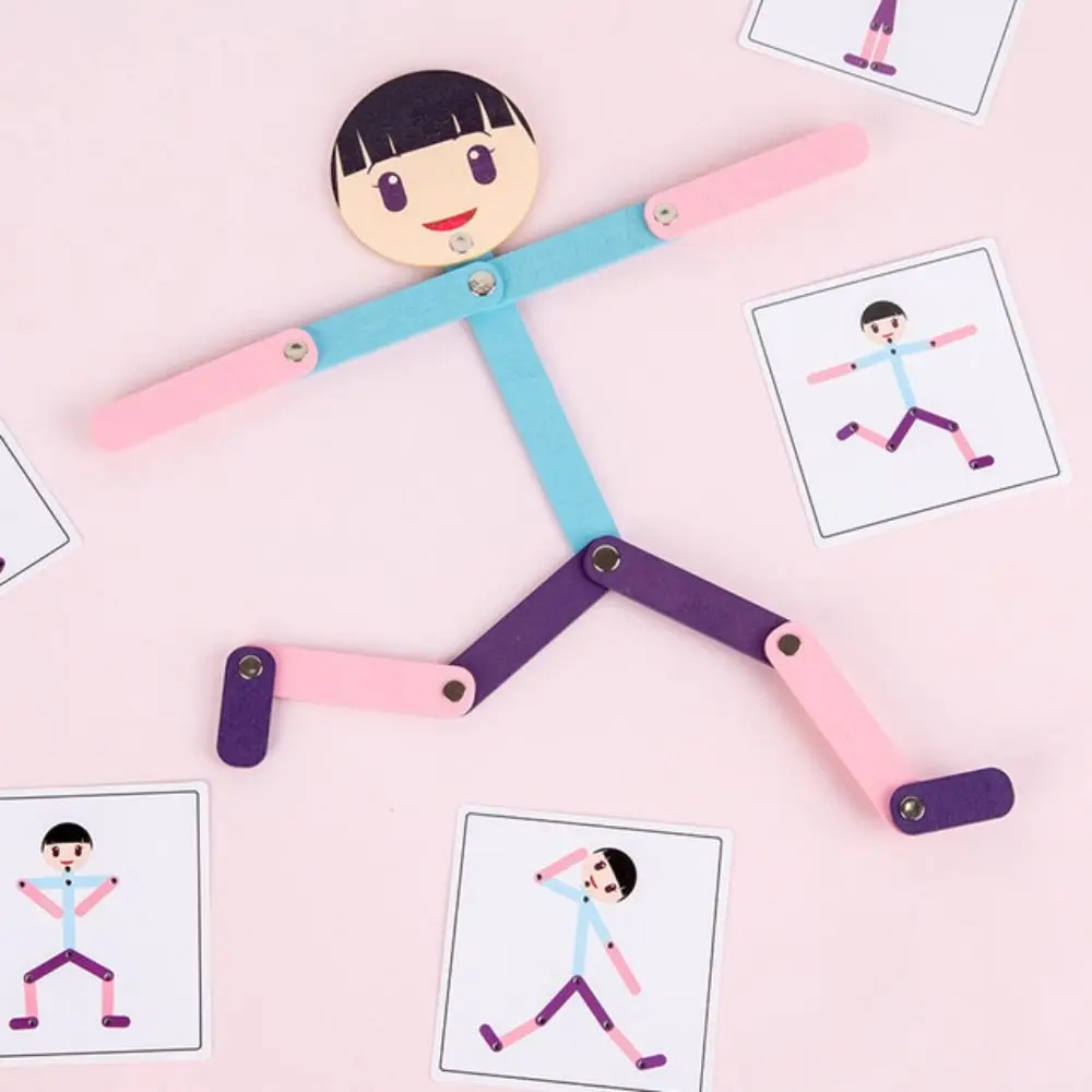 

Game Motor Matching Body Actions Cards Jigsaw Material Boards Kids DIY Toy Montessori Puzzle Toys Children Learning Toy