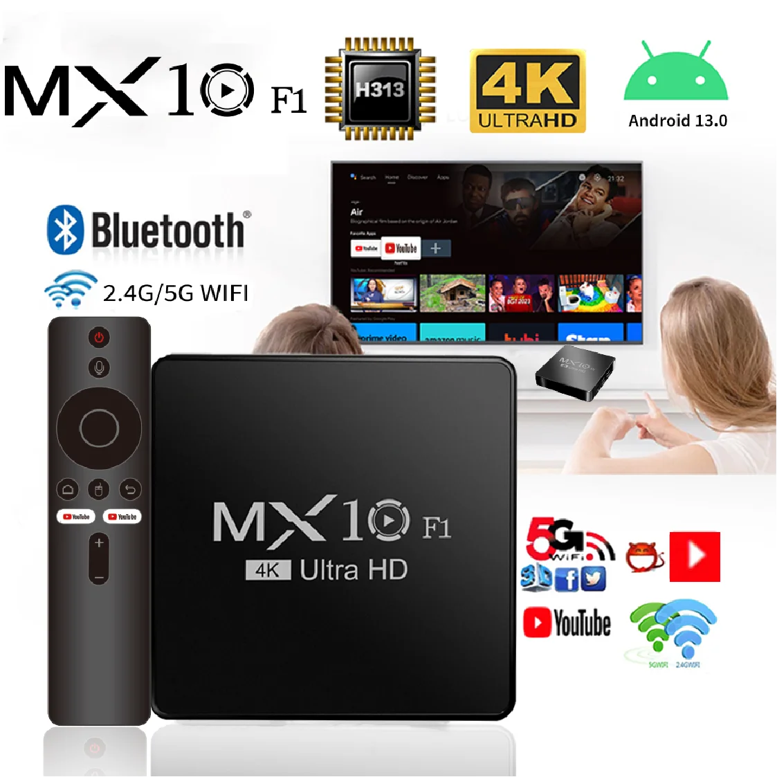 Фото Декодер Android TV Box 2025 4K Android 13 MX10 F1 Цифровая оптовая продажа На сертификате Smart Android TV Box №4