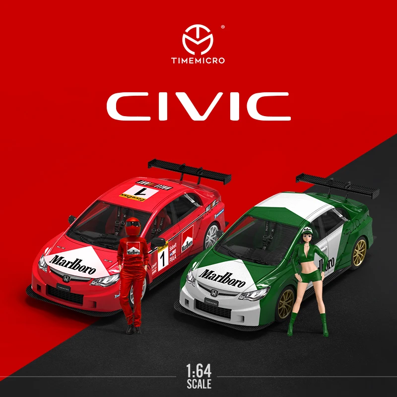 

TIME MICRO 1:64 Honda Civic Red Green Model Car