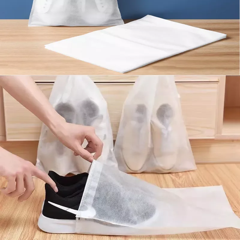 

Shoe Dust Covers Non-Woven Dustproof Drawstring Clear Storage Bag Travel Pouch Shoe Bags Drying shoes Protect