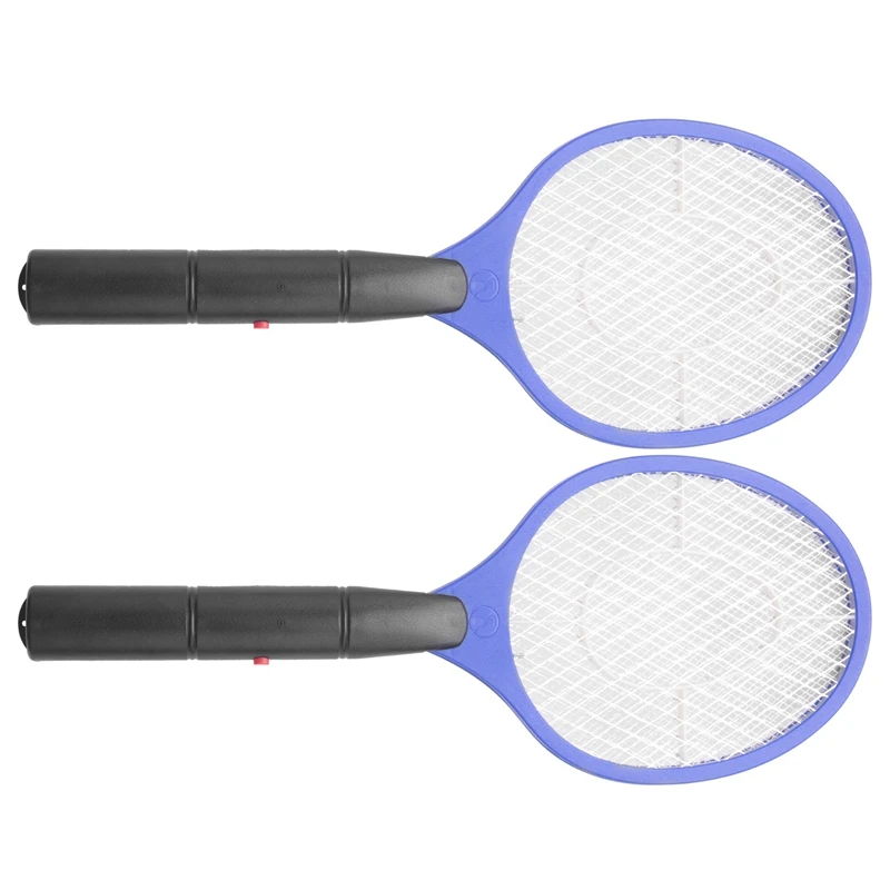 2X Batteries Operated Hand Racket Electric Mosquito Swatter Insect Home Garden Pest Bug Fly Mosquito Swatter Killer