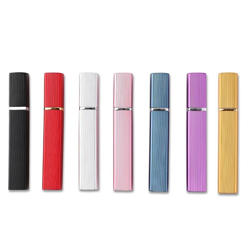 5/12ml Perfume Dispenser Mini Portable Refillable Spray Bottle Aluminum Nozzle Cosmetic Glass Container