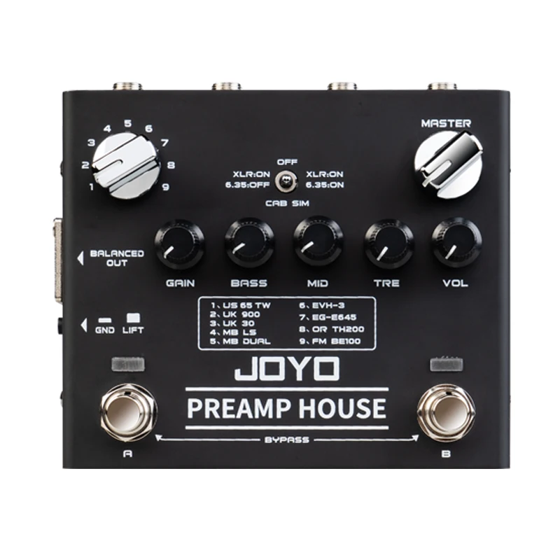 

JOYO R-15 Preamp House Guitar Pedal 18 Tones Dual Channel Distortion Clean Pedal For Electric guitar Lonestar Effect Pedal Parts