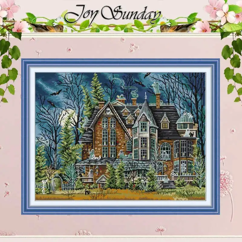 

Castle Darkness Patterns Counted Cross Stitch Set DIY 11CT 14CT 16CT Stamped Cross-stitch Kit Embroidery Needlework Home Decor