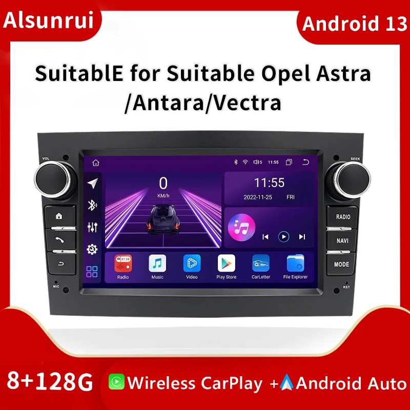 Автомагнитола Carplay 2 din Android 13 для Opel Vectra C Zafira B Corsa D Astra H G Jvivaro Meriva мультимедийный