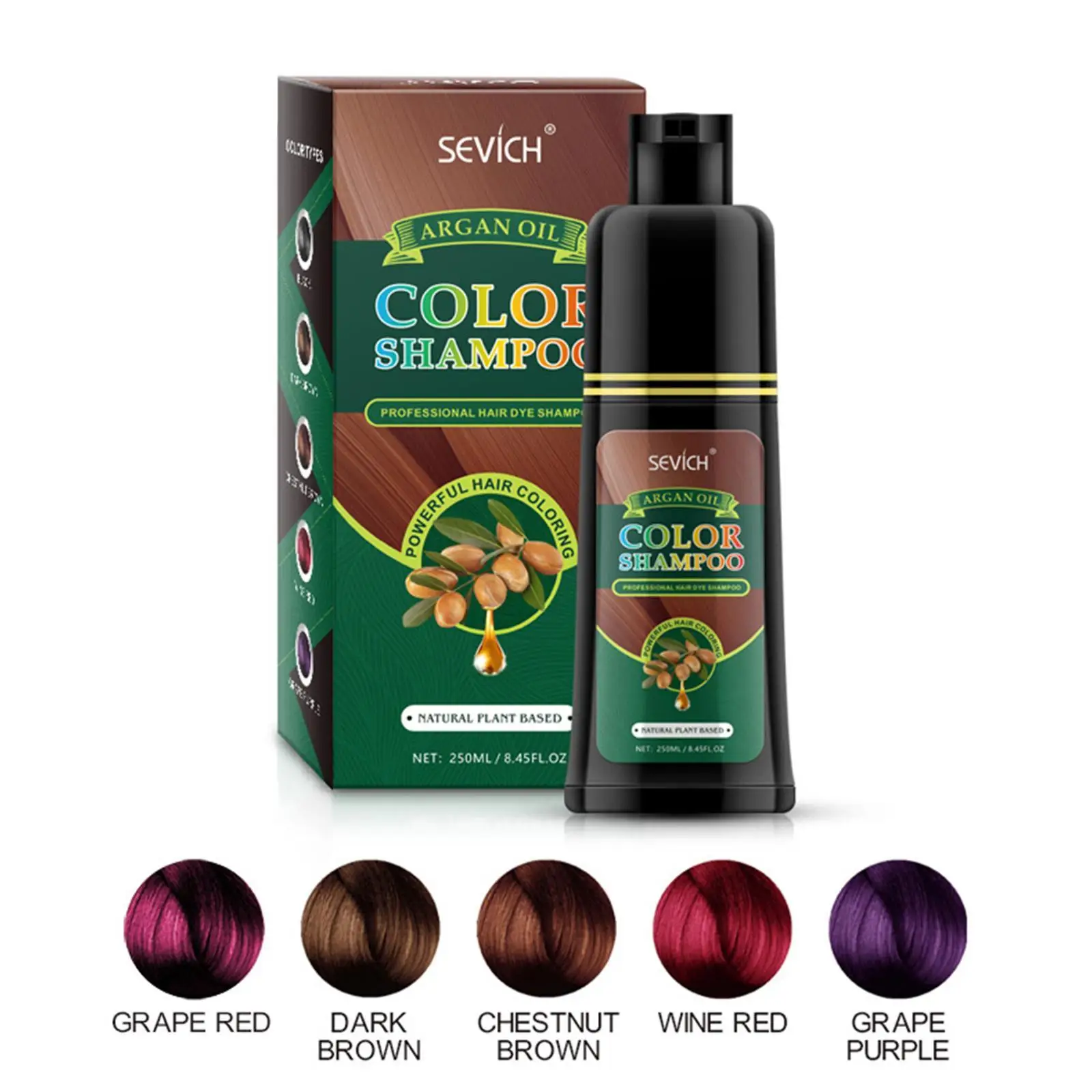 

250ML Natural Permanent Hair Dye Instant Fast Hair Dye Color Shampoo Long Lasting Multiple Colour Hair Dye Shampoo Argan Oil