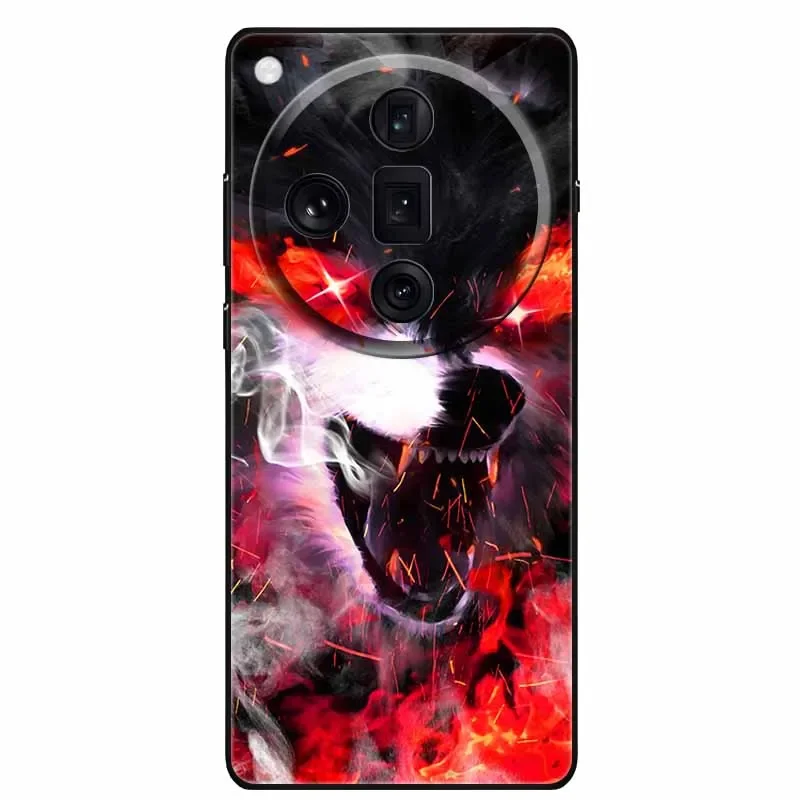 For Find X7 Ultra 5G Case 6.82'' Silicone TPU Soft Bumper Phone Cases for OPPO Shockproof Covers X7Ultra Cool Wolf
