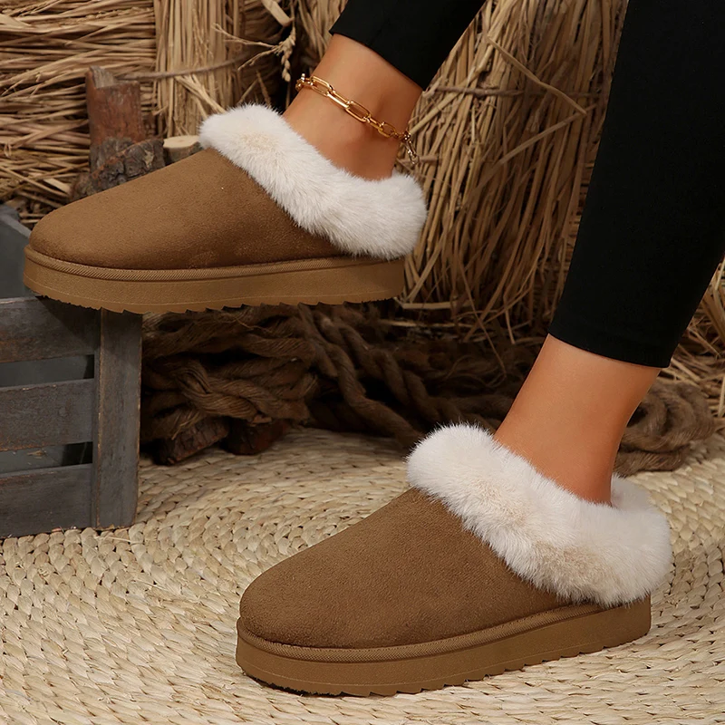 Теплые женские тапочки из искусственного меха