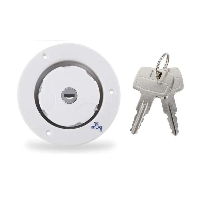

Plastic Gravity Fresh Water Inlet With Lock Tank Hatch Filler Cap White Fit For Caravan RV Camper Car Accessories