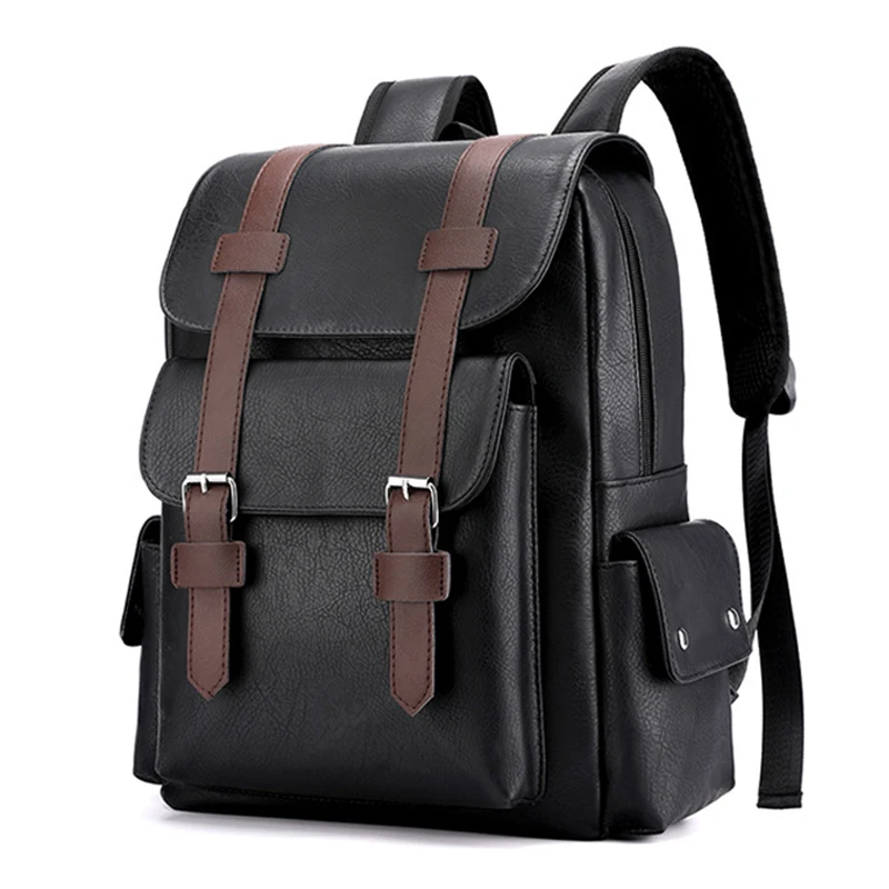 

Fashion Version Backpack School Of Soft Bag Bag Men's Leather Korean Capacity Laptop Waterprof Backpack Large Wearable Mens