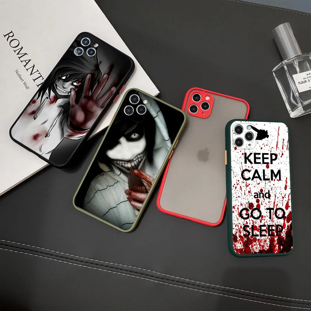 Чехлы для телефонов iPhone 16 15 11 12 13 14 Pro Max X XR 7 8 Plus SE XS Mini Anime Jeff The Killer Skin Feel