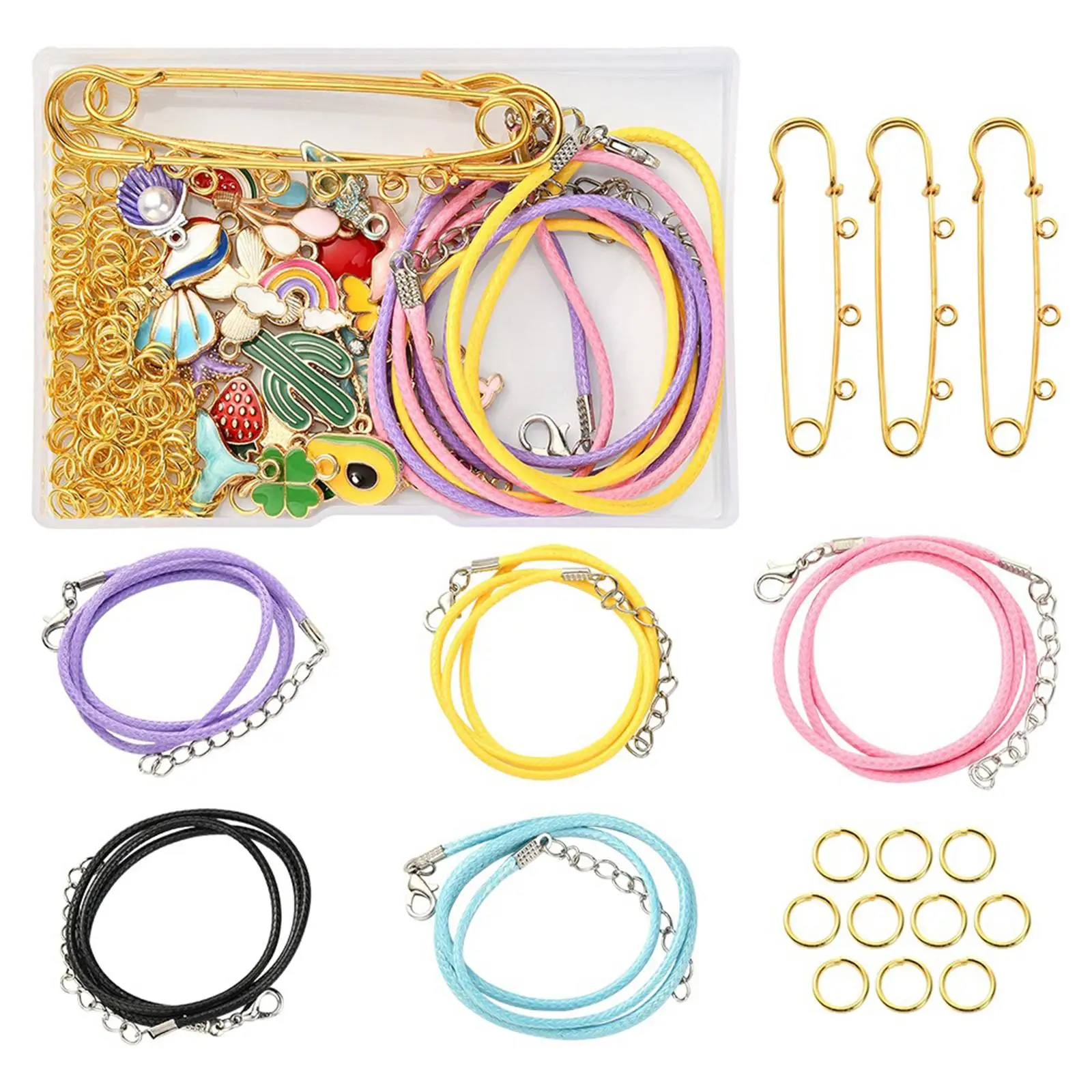

30x Metal Charms Pendants Kit with Accessories Handmade Craft Connector Findings for Jewelry Making Keychain Earring Bracelets