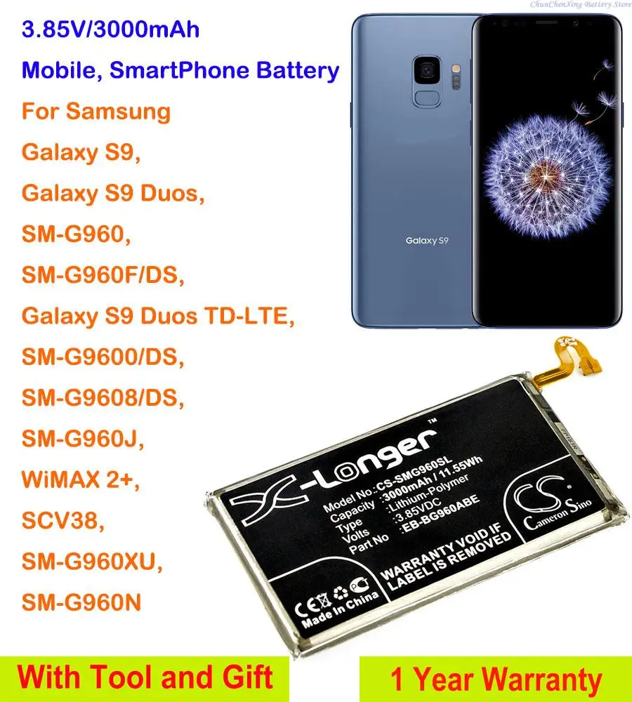 

Аккумулятор Cameron Sino для Samsung Galaxy S9, SCV38, G9600, G9608, G960F, G960J,G960N,G960XU,WiMAX 2