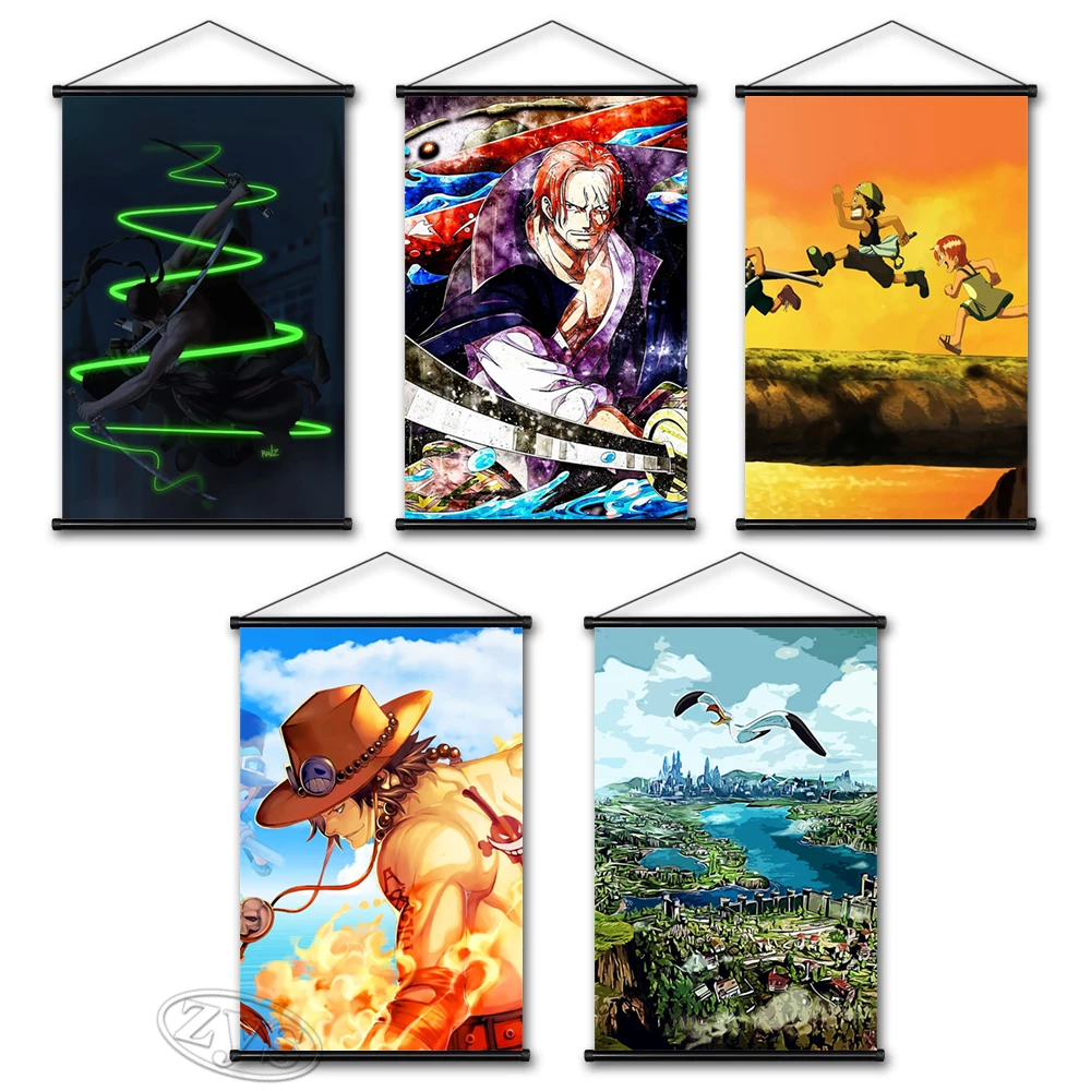 

Art One Piece Poster Canvas Portgas D Ace Painting HD Print Wall Shanks Home Cudros Hanging Scrolls Mural Bedroom Decoration