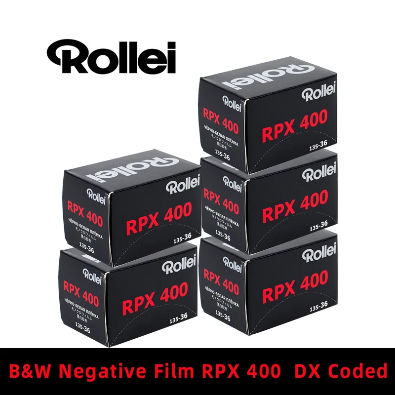 

1/3/5Rolls Original Rollei PRX 400 135 35mm Black&White Negative Film（36 Exposures/Roll）Professional For Kodak Film Camera