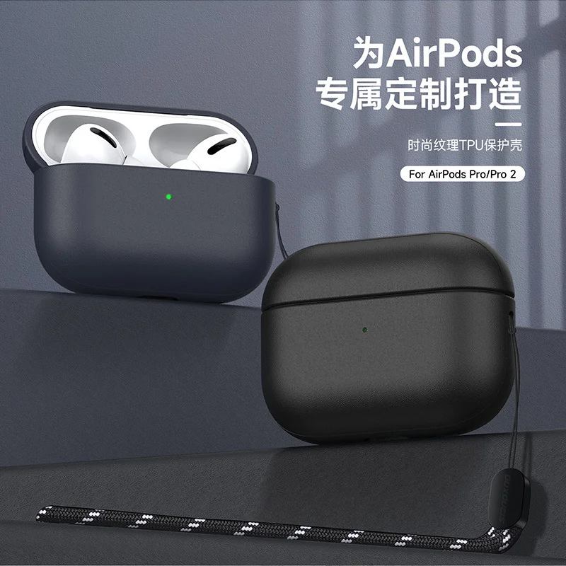 

Applicable to AirpodsPro Bluetooth Headset Case Frosted Simple TPU Soft Silicone Apple headphones Case with Rope